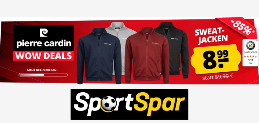 Pierre Cardin Sweatjacken für 9€ - zeitloser Look, casual-smart, langlebiges Material