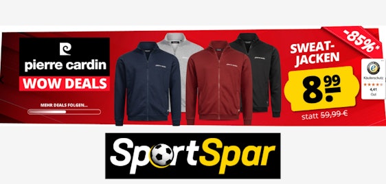 Pierre Cardin Sweatjacken für 9€ - zeitloser Look, casual-smart, langlebiges Material