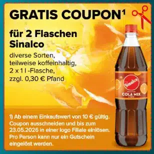 Logo-Filiale: Gratis Coupon für 2 Flaschen Sinalco