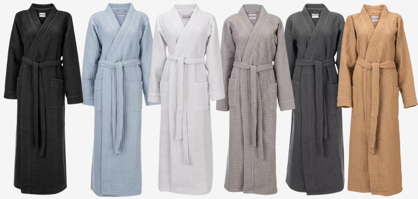 Heckett Lane Waffelbademantel für 26€ - unisex, aus Baumwolle, OEKO-TEX