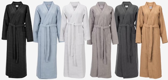 Heckett Lane Waffelbademantel für 26€ - unisex, aus Baumwolle, OEKO-TEX