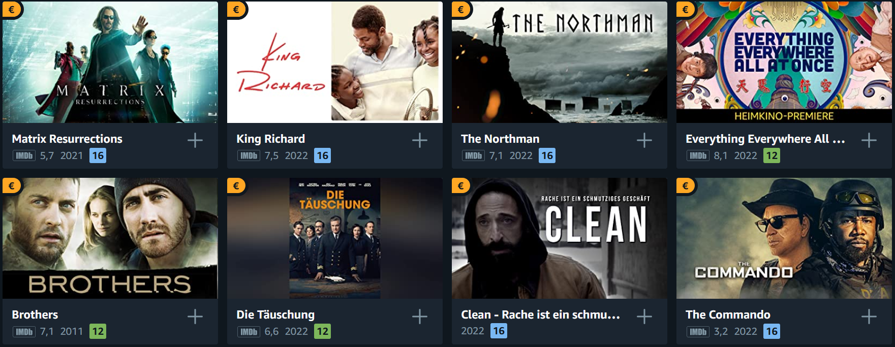 Amazon Prime Video » 99 Filme für je 0,99€ leihen, z.B. The Northman (2022)