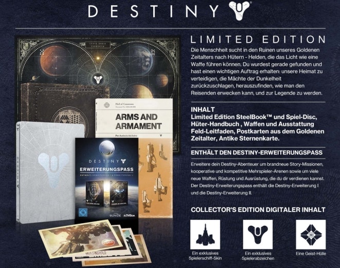 destiny limited edition inhalt schnaeppchenfuchs