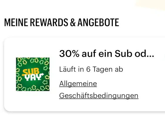 Subway: 30% auf ein Sub oder Baked Potato