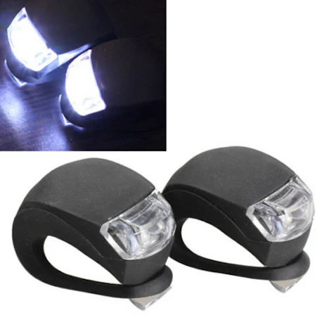 2x LED Silikon Fahrrad Licht in schwarz für nur 1,38 EUR inkl. Versand aus Fernost