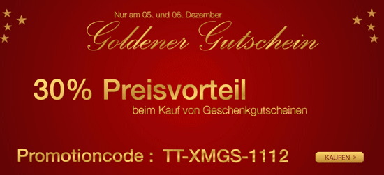 30% Rabatt auf Geschenkgutscheine bei Tom Tailor