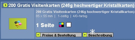 200 gratis visitenkarten