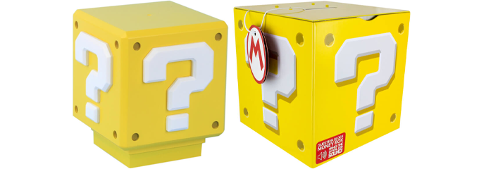 Super Mario Fragezeichen-Lampe &amp; Spardose mit Sound für 21€