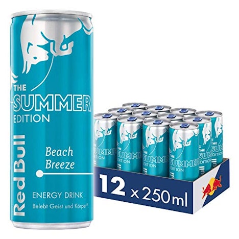 Red Bull Energy Drink Summer Edition, Beach Breeze, Dosen Getränke, 12er Pack (12 x 250 ml)