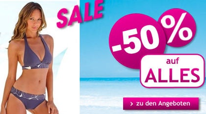 Top: 50% auf Alles (auch Sale) + 10% Newslettergutschein bei Lascana - Bademode, Wäsche, etc.