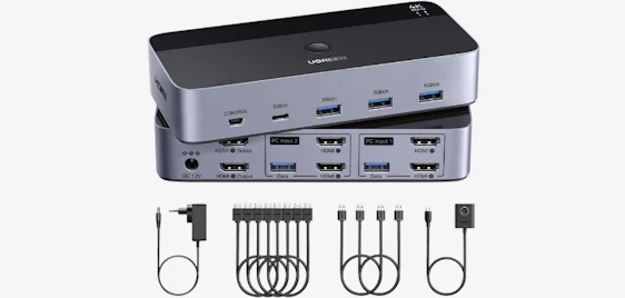 Effizientes Multitasking am Schreibtisch! 🖥️ UGREEN HDMI KVM Switch für 2 PC & 2 Monitore nur 69€
