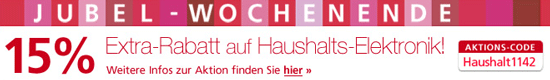 15% auf Haushaltsgeräte bei Neckermann - Siemens WM14A222 Waschmaschine für 375€, Bosch SPD53M22EU für 460€