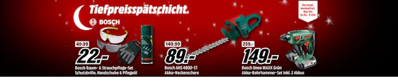 Bosch-Tiefpreisspätschicht bei Media Markt - z.B. Bosch Uneo Maxx Akku-Bohrhammer für 149€