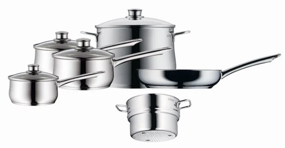 WMF Kochgeschirr-Set Diadem Plus für 69€ – 6 tlg. Kochset mit Pfanne und Dämpfereinsatz