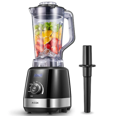 Standmixer 1500W mit 5 Programme ( 32.000 U/min, 2L Tritan-Behälter ohne BPA, Selbstreinigung) Edelstahl