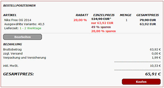 Warenkorb SC24 schnaeppchenfuchs