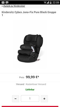 Cybex Juno-fix Kindersitz für 95€ - Isofix, Gruppe 1 *UPDATE*