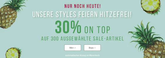 30% Extra-Rabatt auf reduzierte Sale-Artikel bei Tom Tailor + 15€ Bonus ohne Retoure *UPDATE*