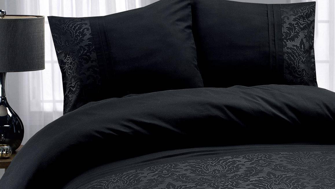 Sleeptime Bettwäsche Brussel schwarz 140 x 220 cm + 60 x 70 cm 