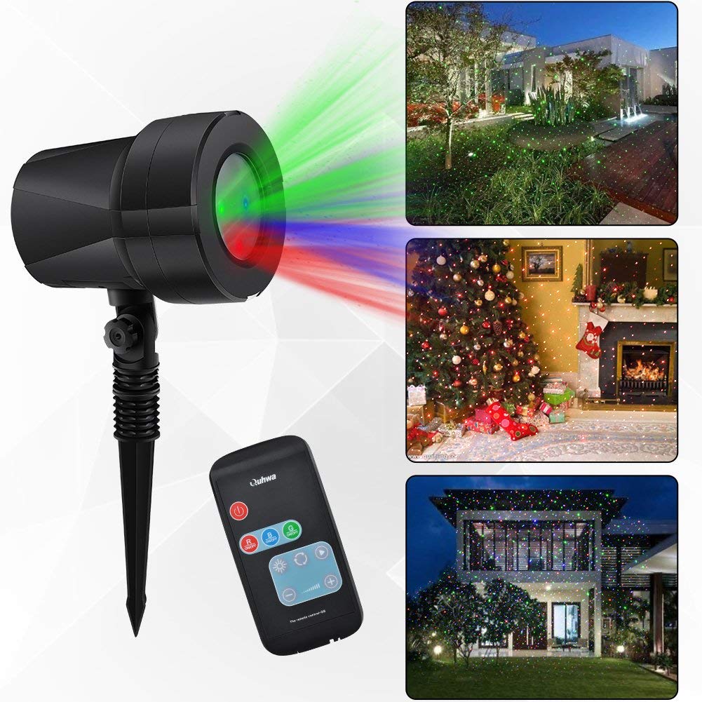 RGB Projektionslampe,Weihnachten Bleuchtung Rotes, Grünes und Blaues Lichtmit Multifunktionale RF Fernbedienung